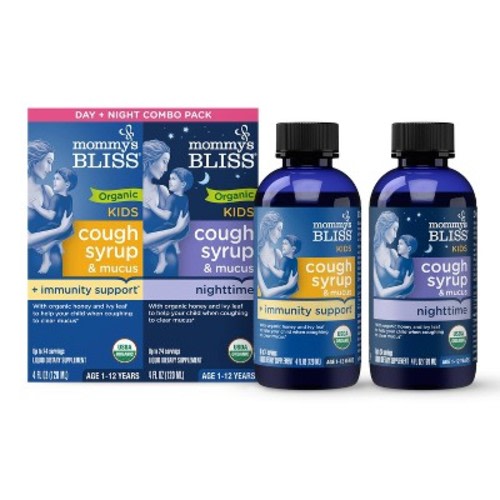 Mommy’s Bliss Organic Kids Cough Syrup & Mucus Day & Night Combo Pack