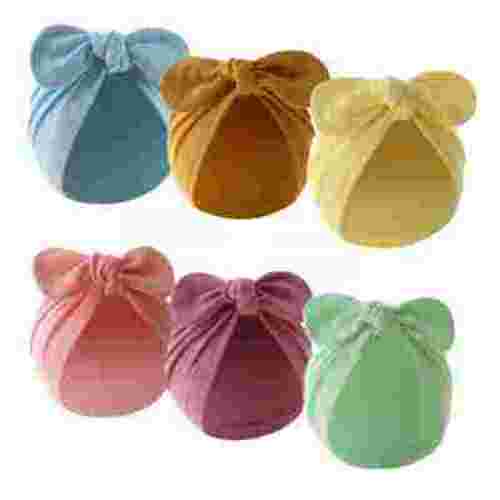 Baozhu Baby Girls Boys Turban Hats Newborn Beanies Hat 6 Pack Soft Cotton Infant Headwraps Bow Knot Caps