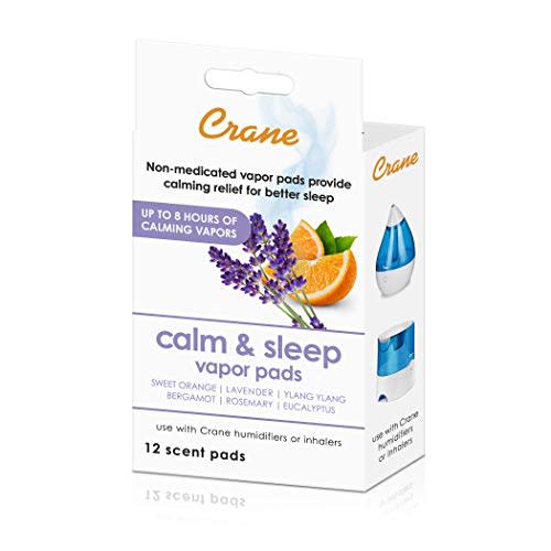 Crane Lavender Universal Vapor Pads, for Use Droplets, Corded Inhaler, Warm Mist Humidifier, Orange, Lavender Orange 12 Count (Pack of 1)