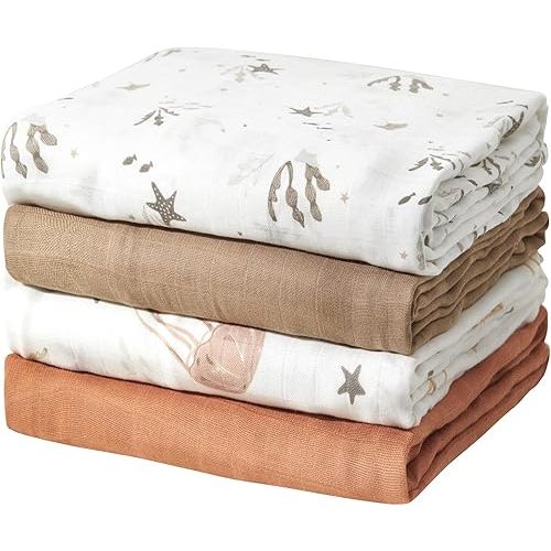 Momcozy Muslin Swaddle Blankets - Ocean World