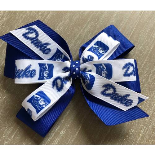 DUKE Hair Bow, Blue Devils Bow, Duke University Hair Bow, Duke Bow with Duke Logo