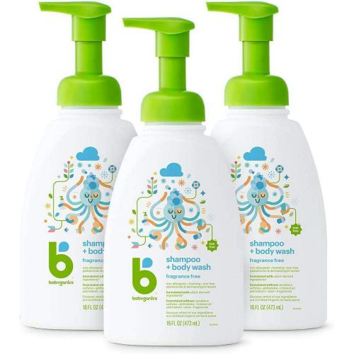 Babyganics 3 Pack Shampoo + Body Wash, Tear-Free, Fragrance Free, 16 Fl Oz