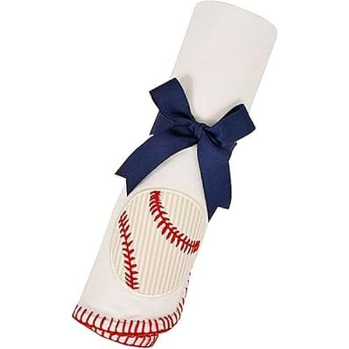 3 Marthas Boutique Baby Swaddling Receiving Blanket (Red Baseball)