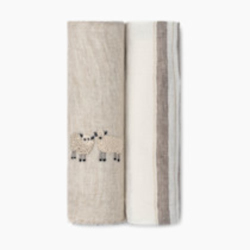 Crane Baby Finley 2-Piece Linen Swaddle Set