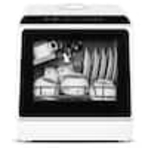 SIMZLIFE 16.5 in. LED Touch Control Countertop Dishwasher in White with 3-Cycles 40 dBA, Portable, 6-Modes DW001-5WH-EH-HD