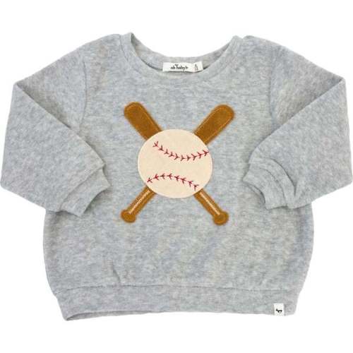 Vintage Baseball Terry Appl Brooklyn Boxy, Heather Gray - oh baby! Tops | Maisonette