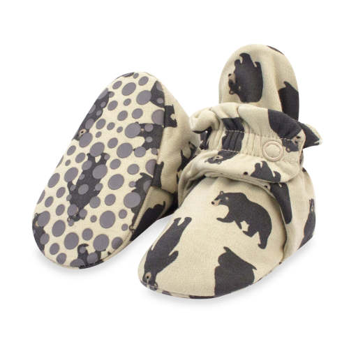 Black Bears Organic Cotton Gripper Baby Bootie – Zutano