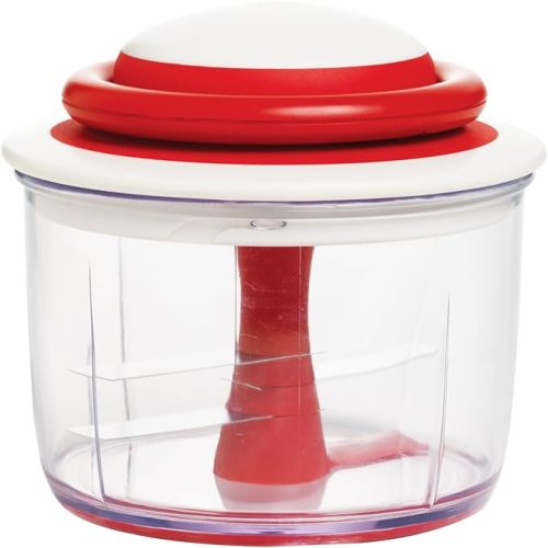 Chef'n 102-239-005 VeggiChop Hand-Powered Food Chopper, Set of 1, Cherry
