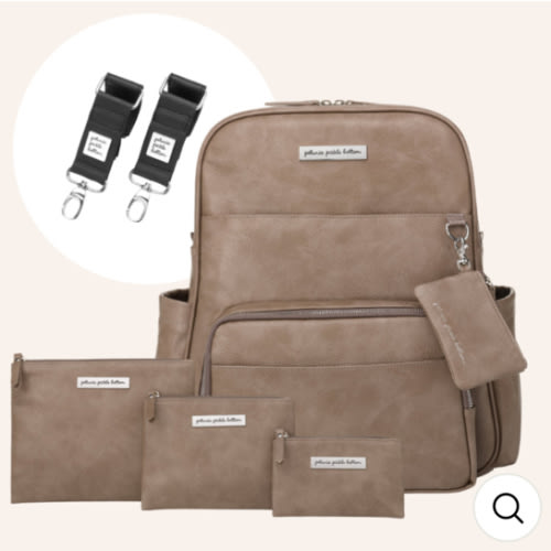 Sync Backpack in Mink, Organizer Trio & Stroller Clips Bundle