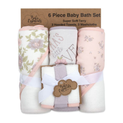 Baby Essentials 6-pc. Hooded Towel And Washcloth Set