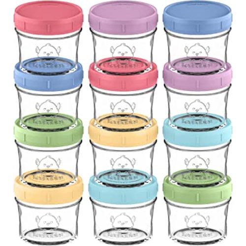 KeaBabies 12-Pack Glass Baby Food Containers (Nord)