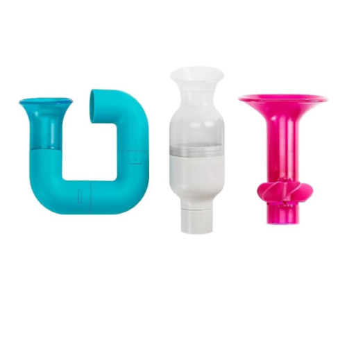 Boon Tubes Toddler Bath Toys - Bathtub Building Toys with Suction Cups - Toddler Sensory Toys and Bathtub Essentials - Blue - 3 Count - Kids Ages 12 Months and Up
