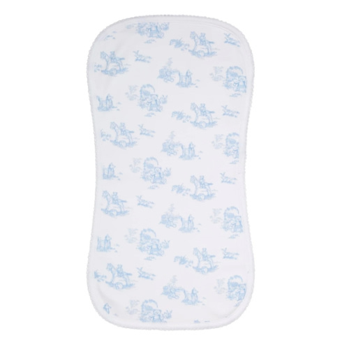 Blue Toile Burp Cloth