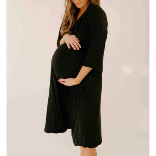 Lila Labor & Postpartum Gown in Black