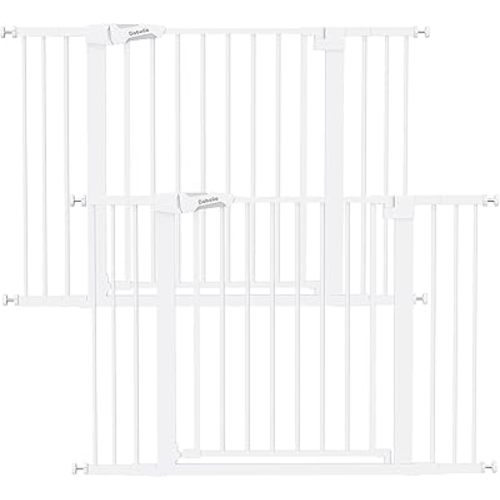 Babelio Baby Gate, 29-48 Inch Auto Close Pet Gate PressGuard P7, Easy Install Pressure-Mounted Safety Gate, Extra Wide Pet Gate for Stairs and Doorways, 2 Pack White