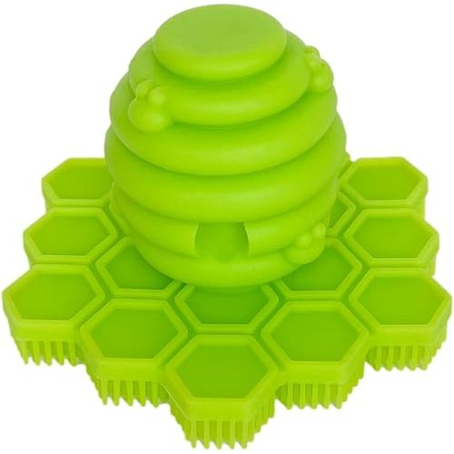 Big Bee, Little Bee - Kids Original ScrubBEE, 100% Silicone Childrens Bath Scrubber, Promotes Effective Independent Hand & Body Washing, As Seen on Shark Tank (Lime)