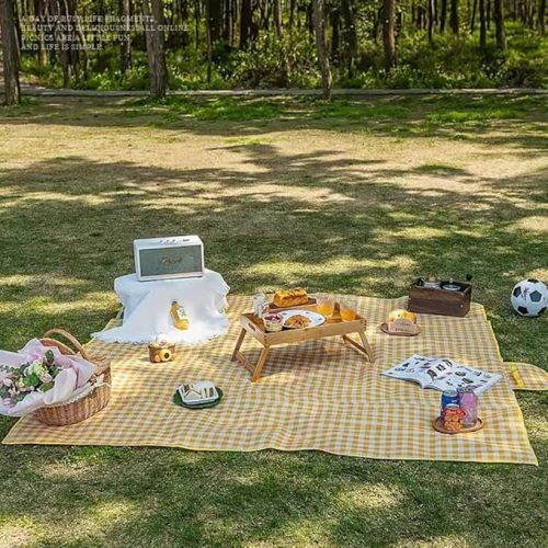 Picnic Blanket Beach Blankets Picnic Mat Lawn Mats 80''x60'' 80x60 inch yellow