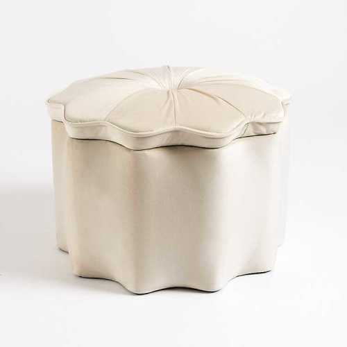 Ivory Tufted Scallop Storage Ottoman | Kirklands Home