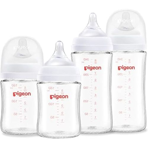Pigeon Mixed Size Anti-Colic Glass Baby Bottle Starter Bundle