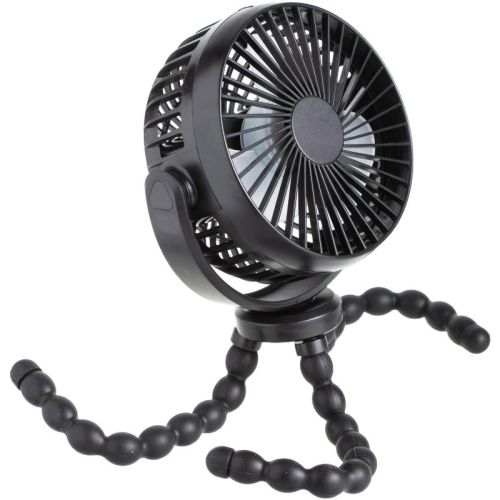Portable Stroller Fan 3 Speed Rechargeable Flexible Tripod Clip-on Fan With Rotatable Design, For Car Seat, Crib, Bike, Treadmill, Usb-c Wire Included
