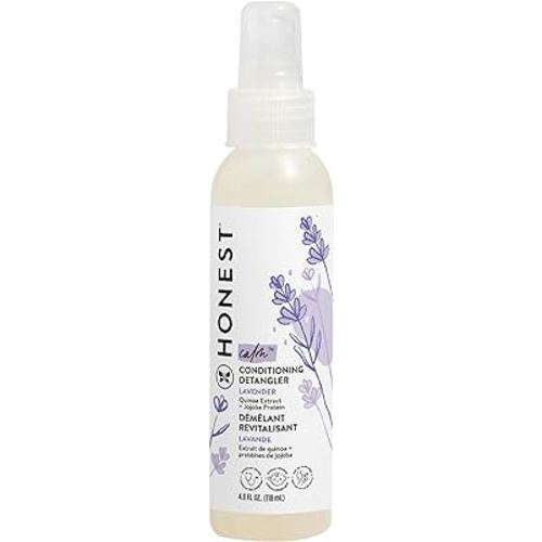 The Honest Company Conditioning Hair Detangler | Leave-In Conditioner + Fortifying Spray | Tear-Free, Cruelty-Free, Hypoallergenic | Lavender Calm, 4 Fl Oz