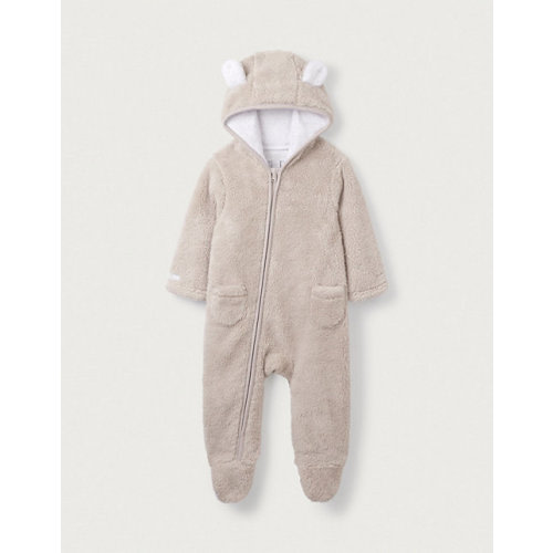 Recycled Fleece Romper (3-6 months) - Pebble