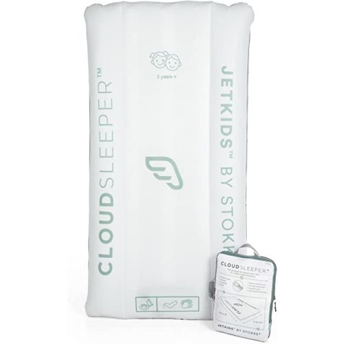 JetKids by Stokke CloudSleeper - Kids Inflatable Travel Bed - with Integrated Pump, Breathable Mesh Cover & Full-Length Bumpers to Keep Your Child Safe - Easy to Clean - for Ages 3+