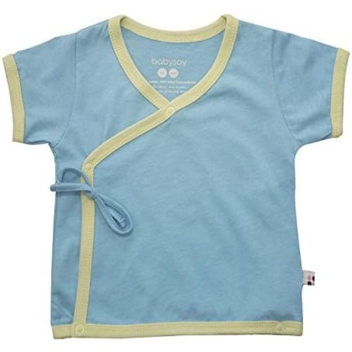 Babysoy Unisex Baby Short Sleeve Wrap Around Kimono Tee Shirt