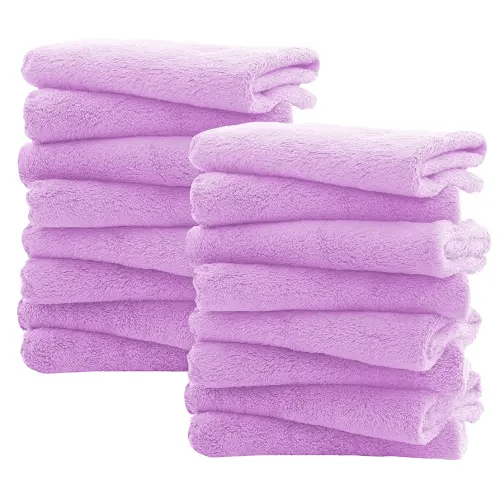 16 Pack Burp Cloths for Baby - 20" by 10" Ultra Absorbent Burping Cloth, Newborn Towel - Milk Spit Up Rags - Burpy Cloths for Unisex, Boy, Girl - Burp Cloths Set (Purple)