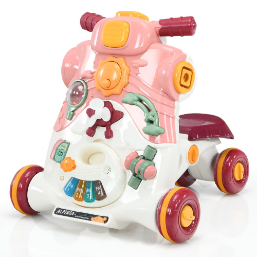 Costway 3-in-1 Baby Sit-to-Stand Walker w/ Lights & Music Function