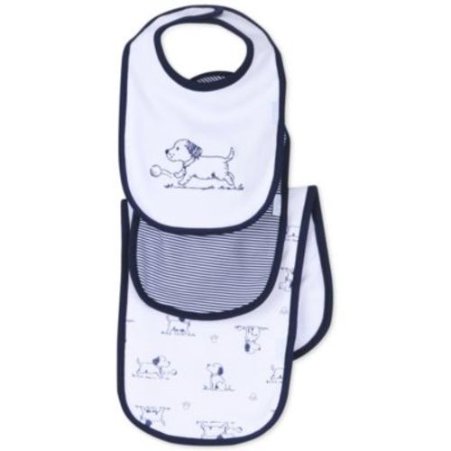 Baby Boys 3-Piece Puppy Toile Bib and Burp Cloth Set