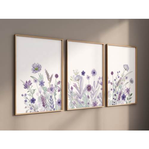 Purple flower nursery decor, wildflower nursery, girls room decor, Nursery decor girl purple, lavender nursery, lilac nursery, girls room