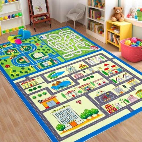 Kids Rug, City Life Car Road Kids Play Mat Educational Learning Carpet for Bedroom Playroom Classroom Nursery, 8'x10'