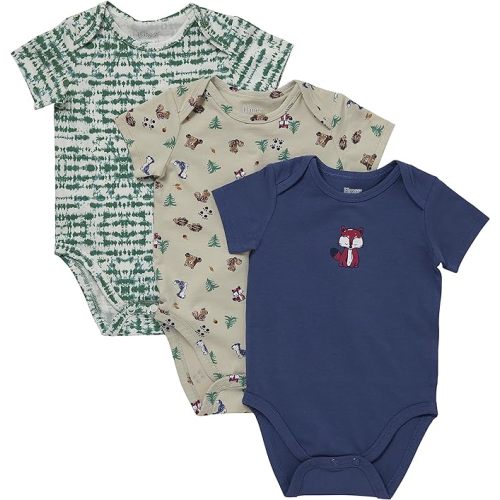 Hanes Baby Pure Comfort Organic Short Sleeve Bodysuit, Infant Boy & Girl, 3-Pack 6 M