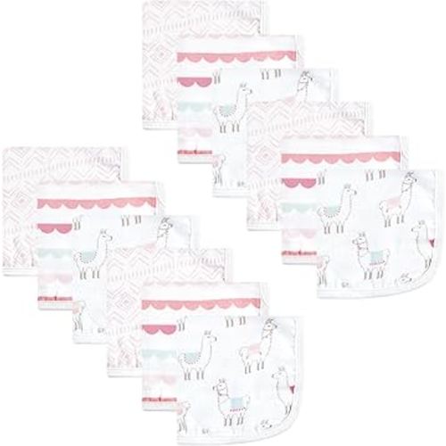 Hudson Baby Unisex Baby Cotton Muslin Washcloths, Llama, One Size