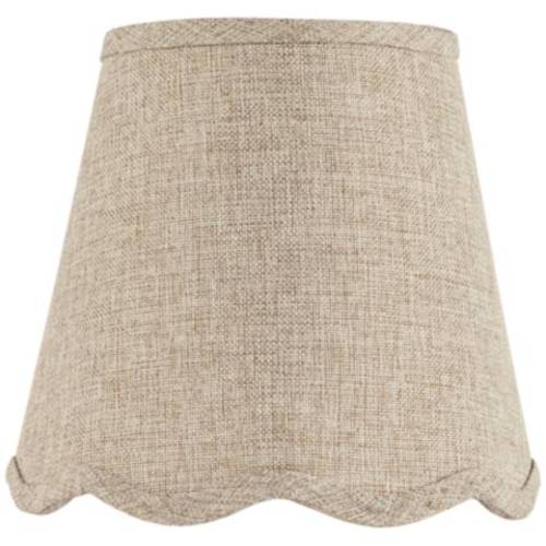 Springcrest Mylie Fawn Beige Scallop Lamp Shade 4x6x5.5 (Clip-On)