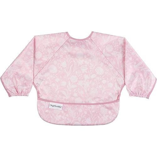 Tiny Twinkle Long Sleeve Bib for Babies & Toddlers | Waterproof Smock Bib for Eating | Machine Washable & Mess-Proof Feeding Essentials | Newborn Shower Gift (Toile, Small 6-24 Months)