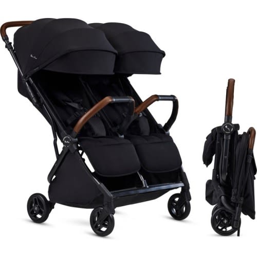 Silver Cross Jet Double Travel Stroller, Black