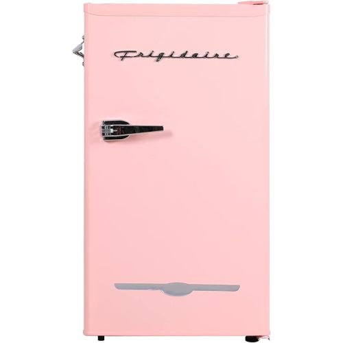 Frigidaire EFR376 Retro Bar Fridge Refrigerator with Side Bottle Opener, 3.2 cu. Ft, Pink/Coral