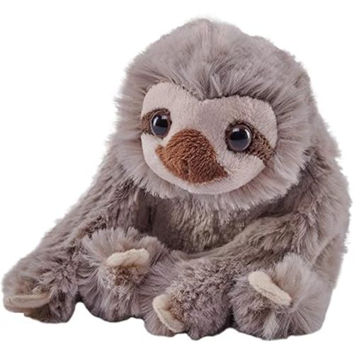 Wild Republic Pocketkins Eco Sloth, Stuffed Animal, 5 Inches, Plush Toy, Made from Recycled Materials, Eco Friendly
