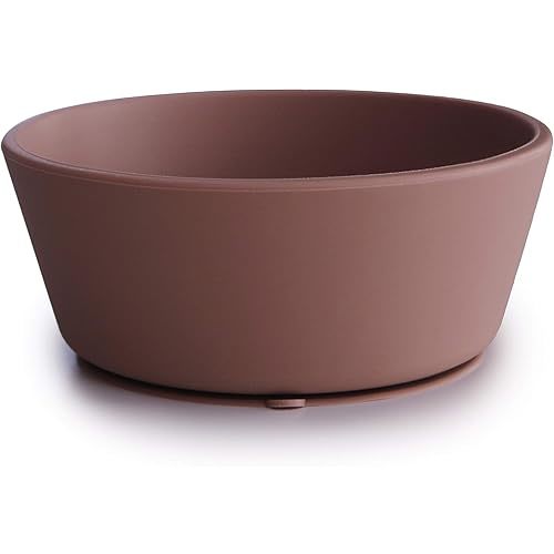mushie Silicone Suction Bowl | BPA-Free Non-Slip Design (Cloudy Mauve)