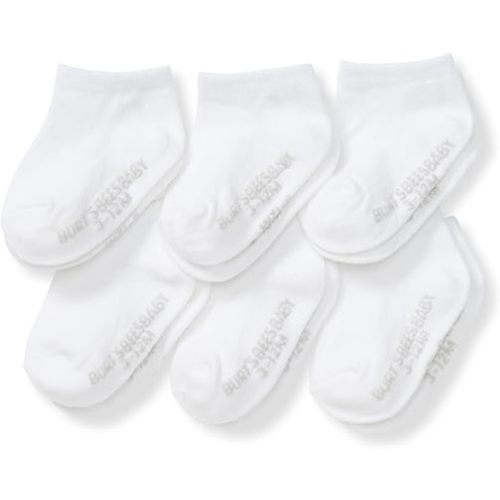 Burt's Bees Baby Organic Ankle & Crew Socks with Non-Slip Grips, 6-Pack