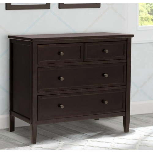 Delta Children Epic 3 Drawer Dresser with Interlocking Drawers - Greenguard Gold Certified, Walnut Espresso