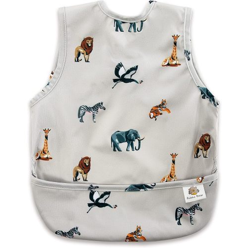 Bubba Bear Baby Bib with Sleeves, Long Sleeve Toddler Feeding Apron Bibs for Eating & Lead Weaning, Mess Proof Full Sleeved