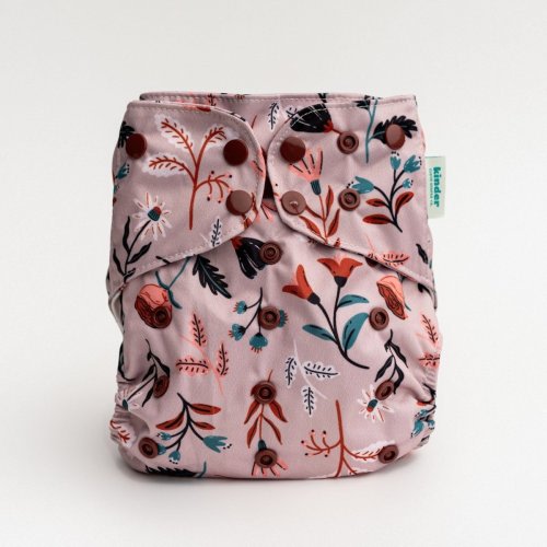 Floral: Essentials Pocket Cloth Diaper with Athletic Wicking Jersey, Grows with your Baby