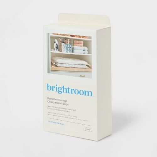 XL 2pc Compression Bags Clear - Brightroom™: Vacuum Seal Storage for Clothing & Bedding, Zipper Closure