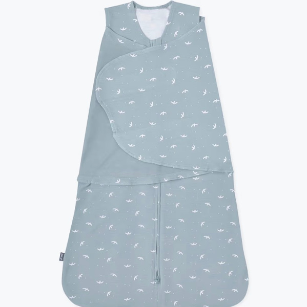 HALO 100% Cotton Sleepsack Swaddle, 3-Way Adjustable Wearable Blanket, TOG 1.5, Baby Blue, Newborn, 0-3 Months