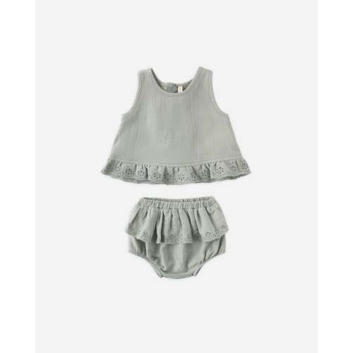 Ruffled Tulip Top + Bloomer Set Sage