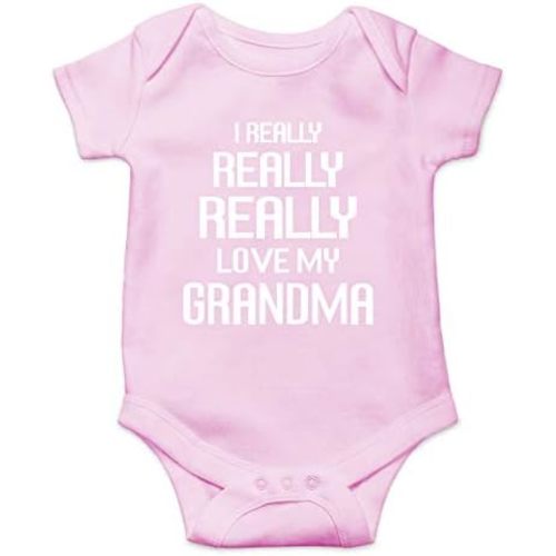 I Really Really Love My Grandma - Funny Baby Essentials Bodysuit - Newborn Baby Girl Clothes