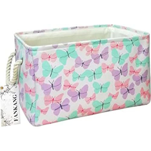 FANKANG Rectangular Laundry Basket Nursery Storage Fabric Storage Bin Storage Hamper,Gift Baskets (Butterfly)